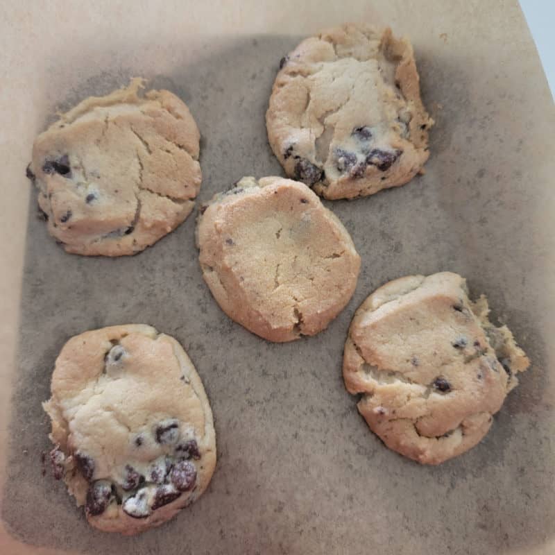 Easy Air Fryer Cookies on parchment paper