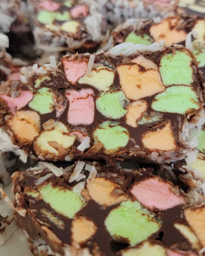 Stack of Church Window Cookies with Coconut