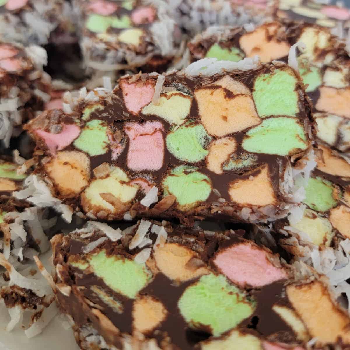 Stack of Church Window Cookies with Coconut