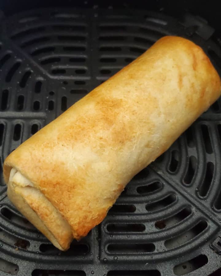 Frozen Burrito in the Air Fryer Basket