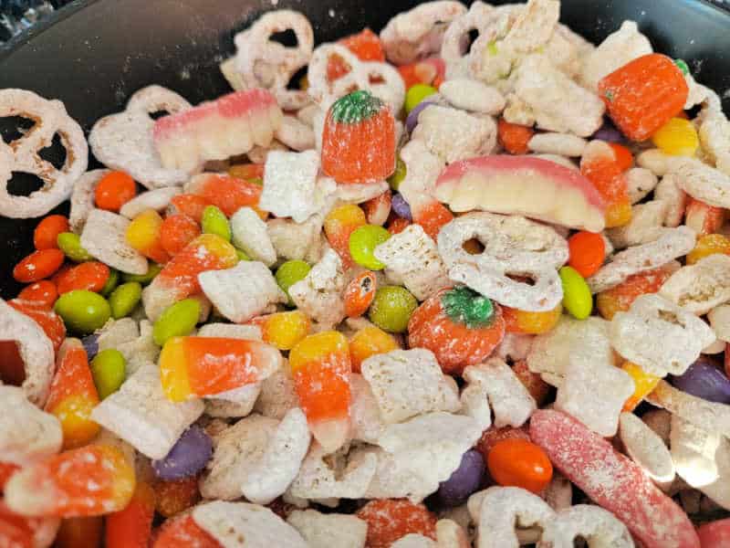 Close up of Monster Munch in a black bowl