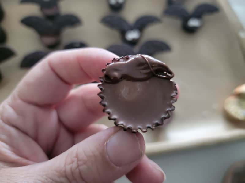 mini reeses peanut butter cup with chocolate on it for reeses bat