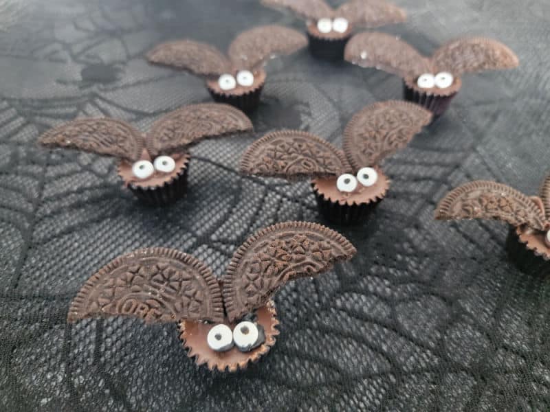 multiple reeses bats with candy eyes