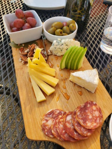Charcuterie board with meat and cheese at Idle Hour Winery Oakhurst