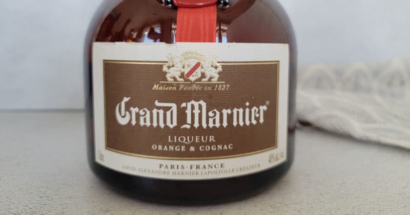 Close up of Grand Marnier Liqueur bottle