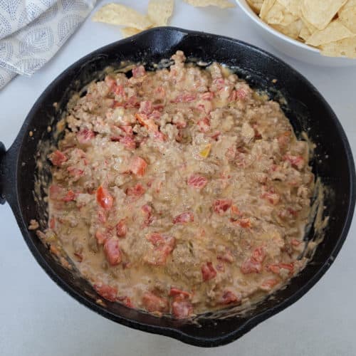3 Ingredient Velveeta Rotel Dip with Ground Beef Tammilee Tips