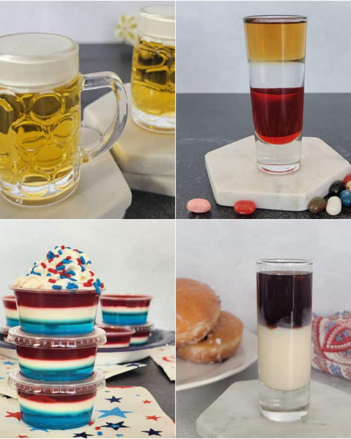 Four layered shots in a collage