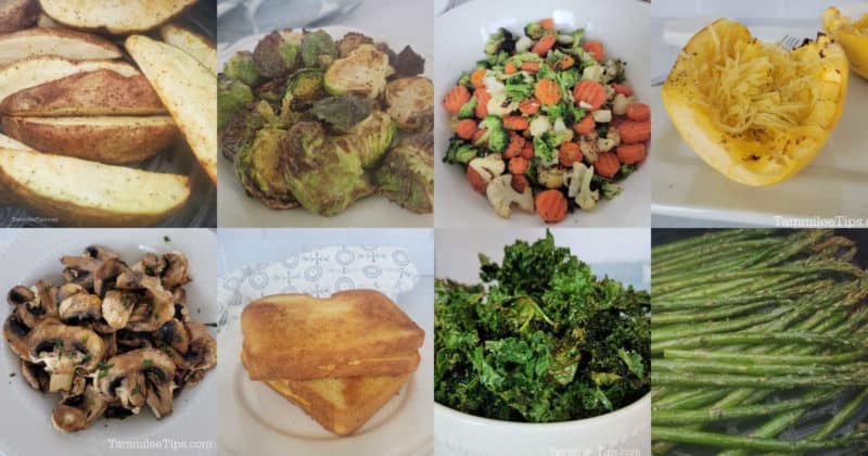 Collage of vegetarian air fryer recipes