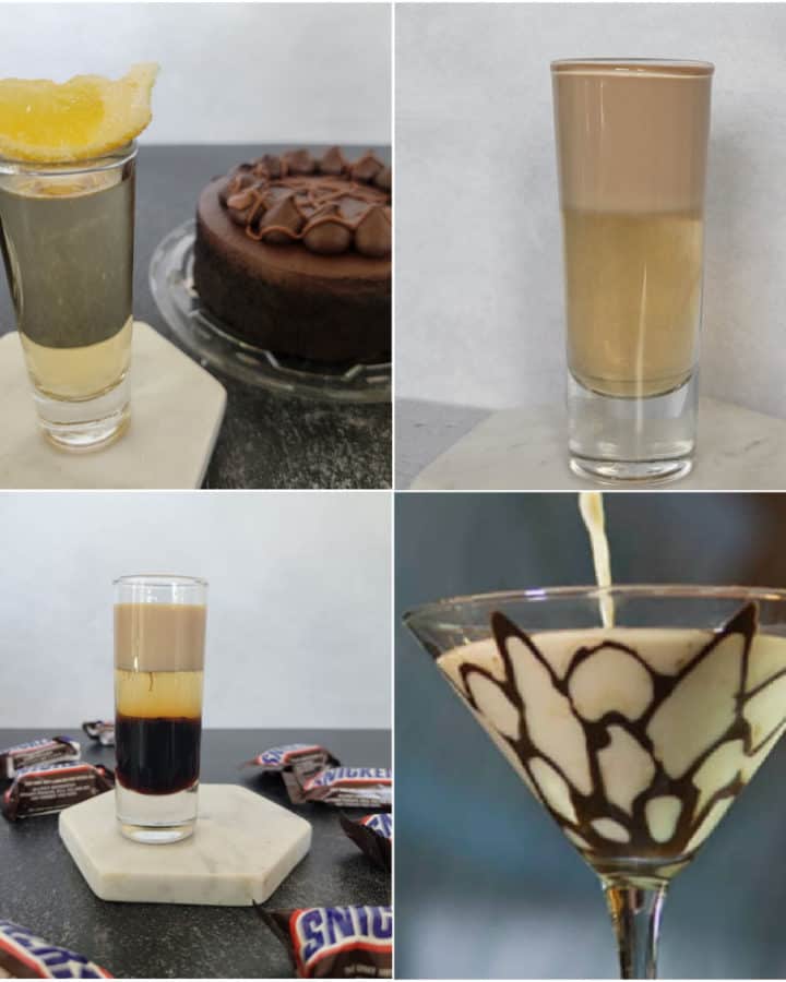 Four frangelico cocktails in a collage