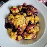 Lemon Blueberry Cake in a white bowl