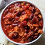 Turkey Chili in a white bowl