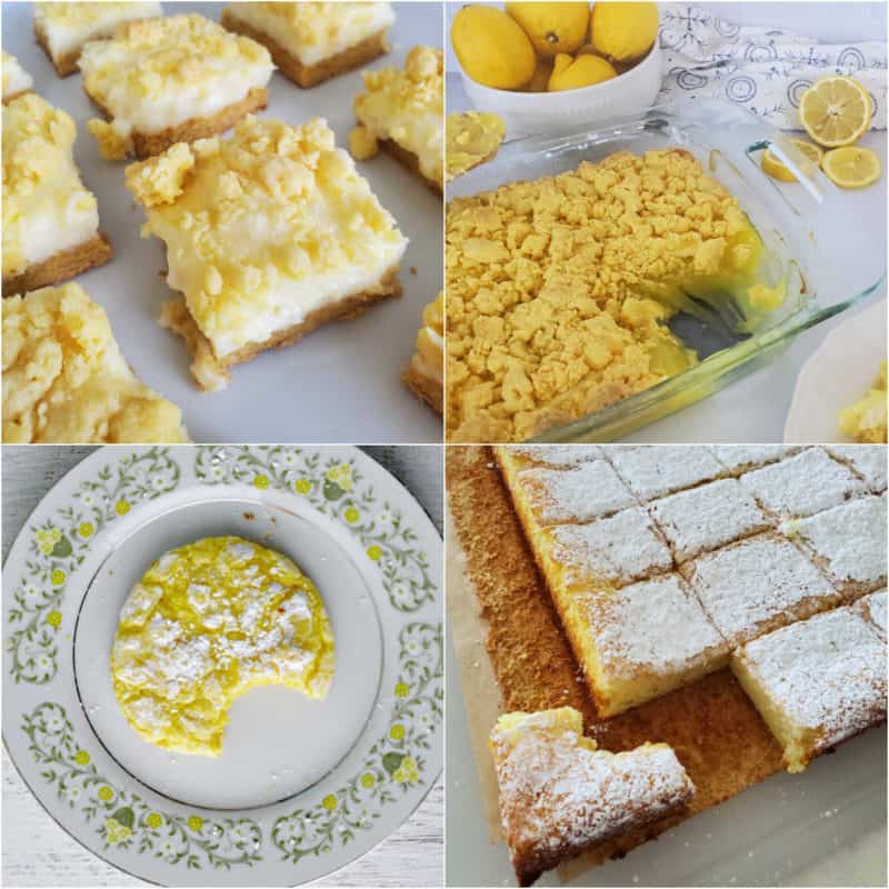 Collage of Lemon Desserts with lemon bars and cookies