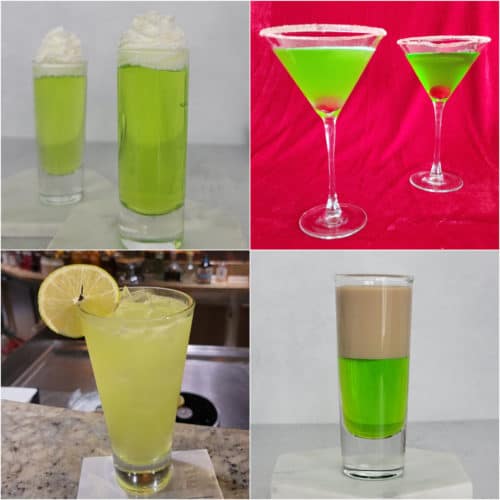 Collage of green Midori Cocktails