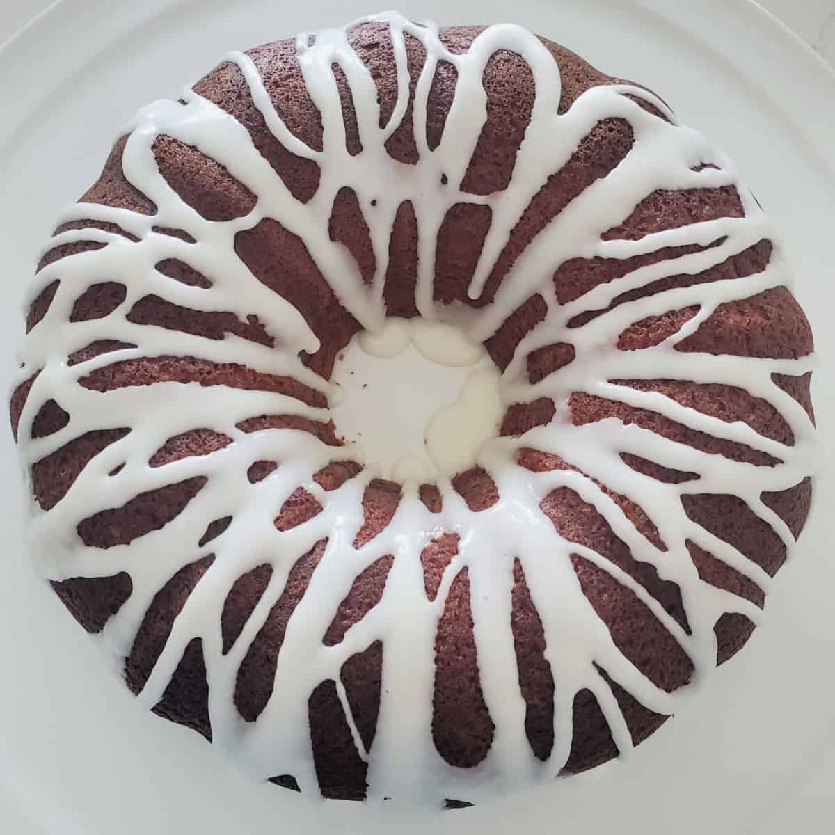 Mountain Dew Cake on a white platter