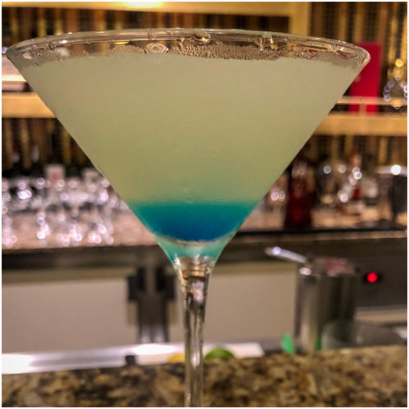 layered white and blue martini