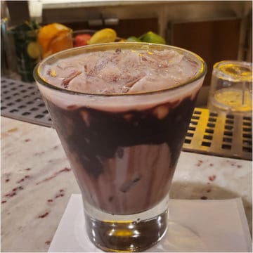 chocolate coated glass with deal closer cocktail