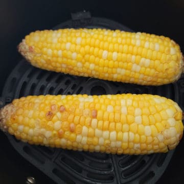 Air Fryer Corn in the air fryer basket