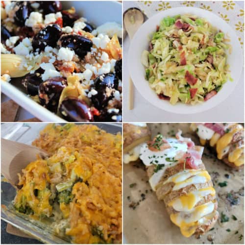 Collage of easy side dishes for chicken
