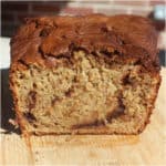 Nutella Banana Bread on a wooden board