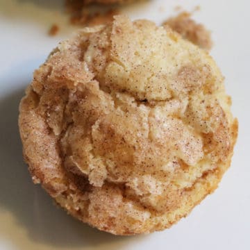 Snickerdoodle muffin with cinnamon and sugar