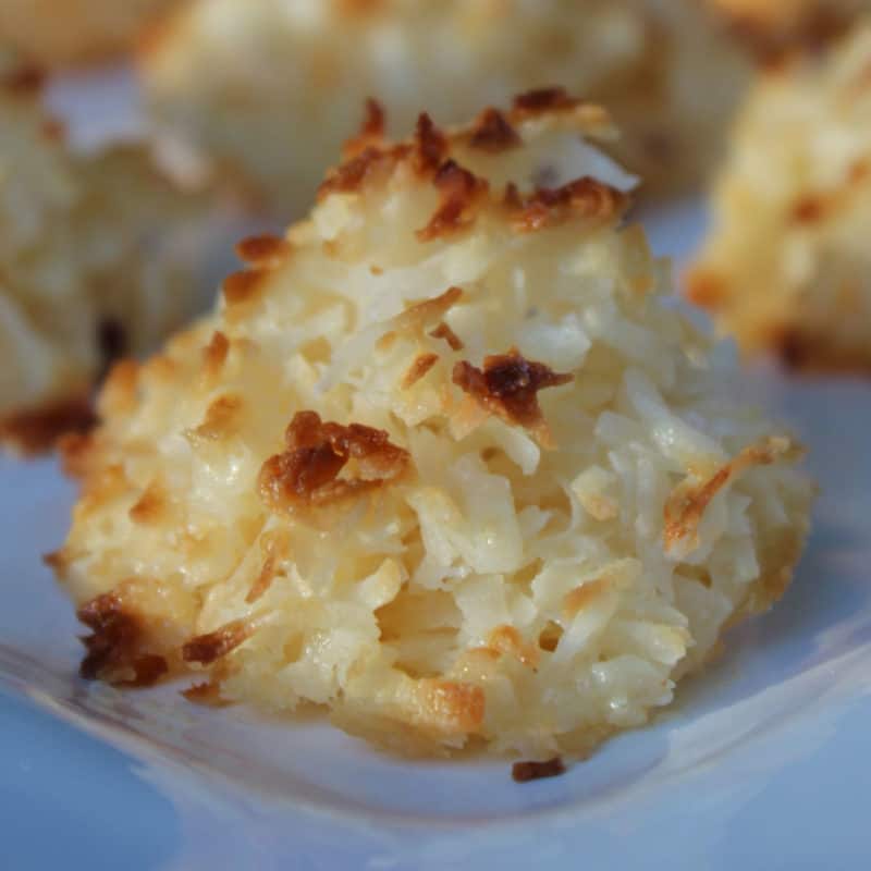 2-Ingredient Coconut Macaroons on a white plate