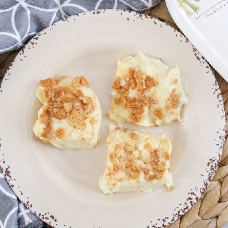 RumChata Fudge on a white plate