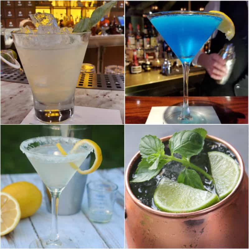 Collage of four vodka cocktails