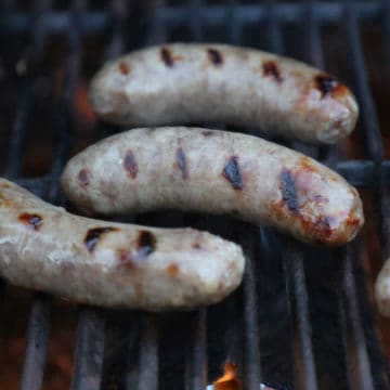 Apple Cider Beer Brats on the barbecue grilling