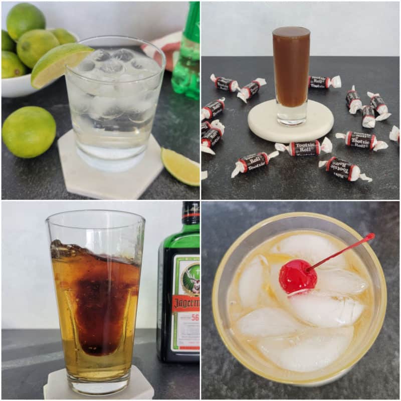 Collage of 2 ingredient cocktail recipe photos