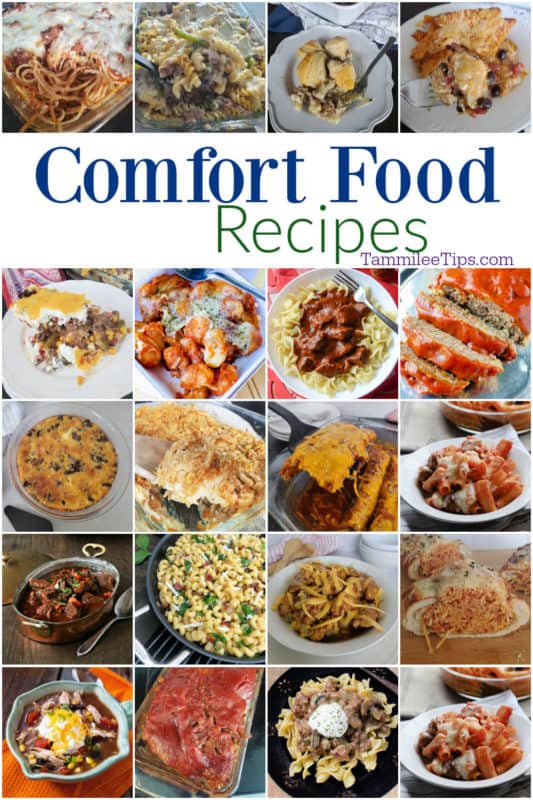 Collage of Comfort food recipes