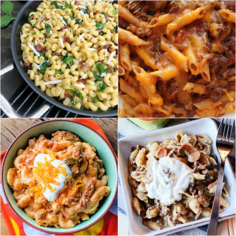 Collage of easy pasta recipes