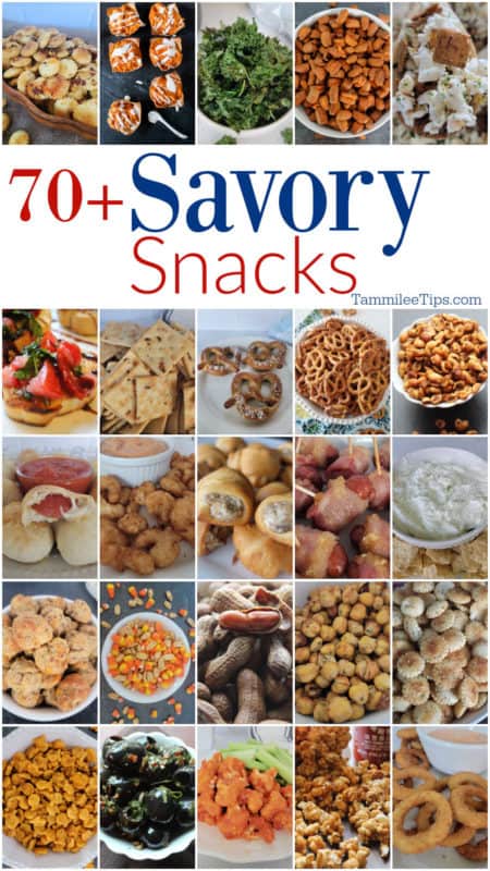 Collage of savory snacks