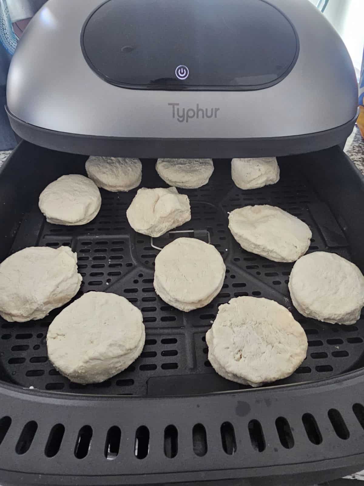 Frozen biscuits in the Typhur Air Fryer