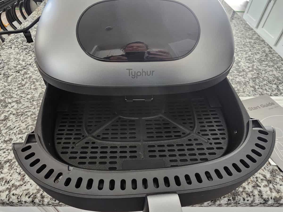 Typhur Air Fryer Dome with the basket open