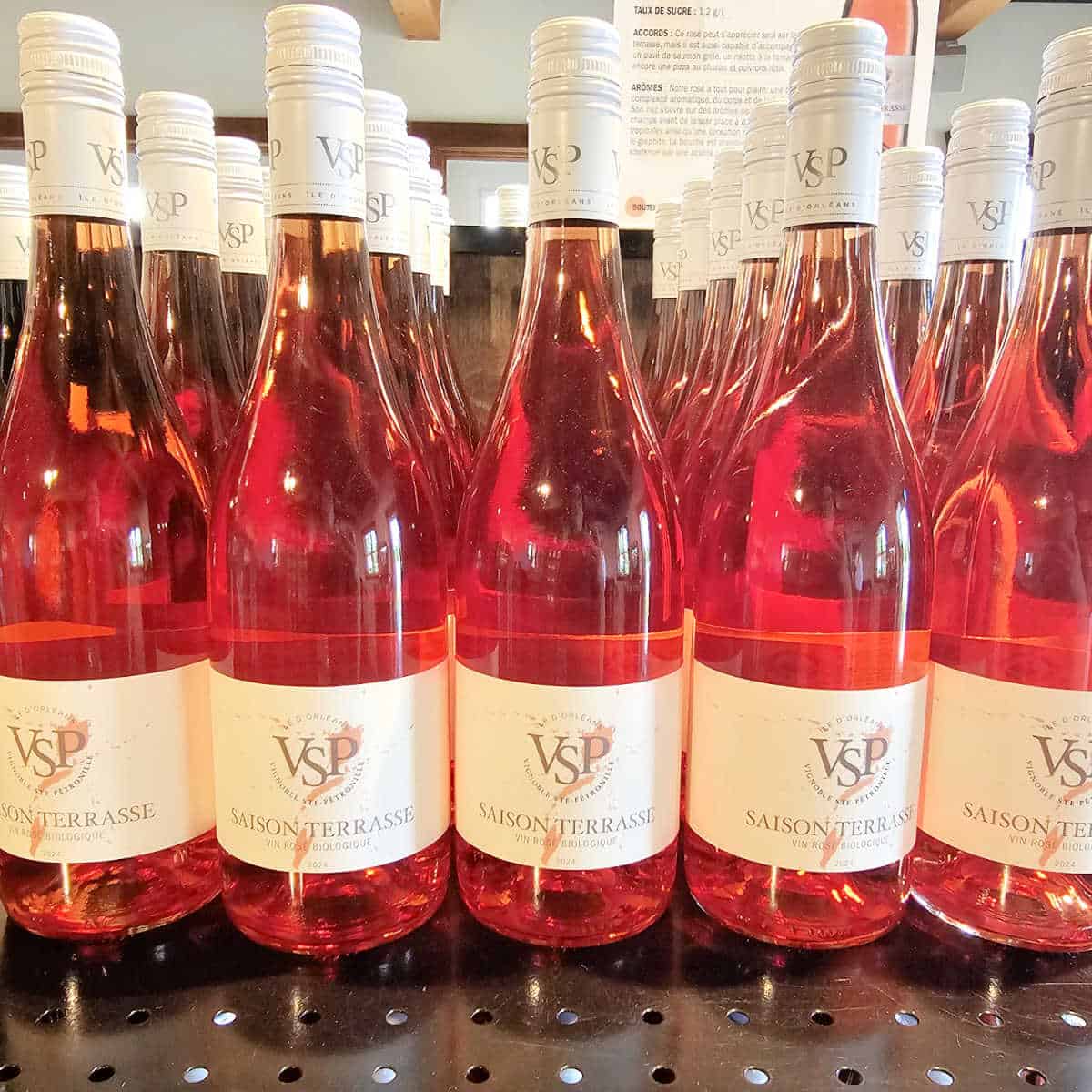 VSP Saison Terrasse Bottles in a row on a shelf