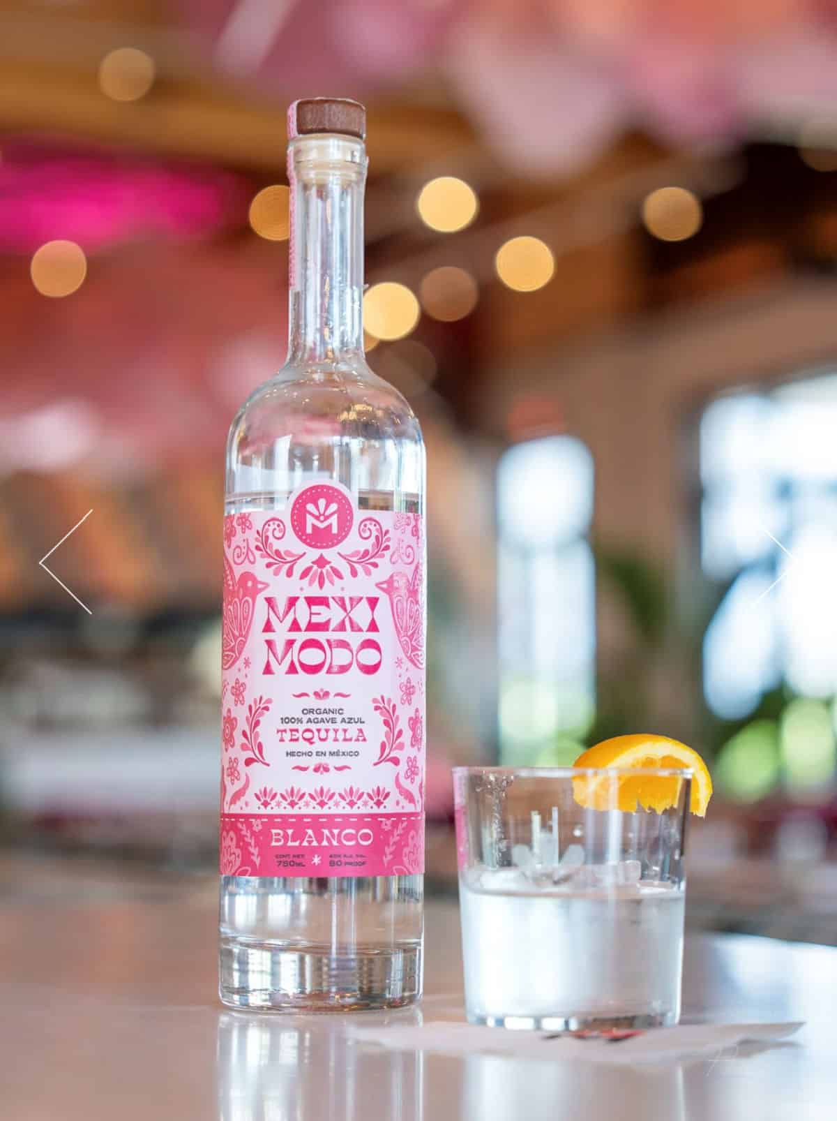 Mexi Modo Tequila bottle with pink label